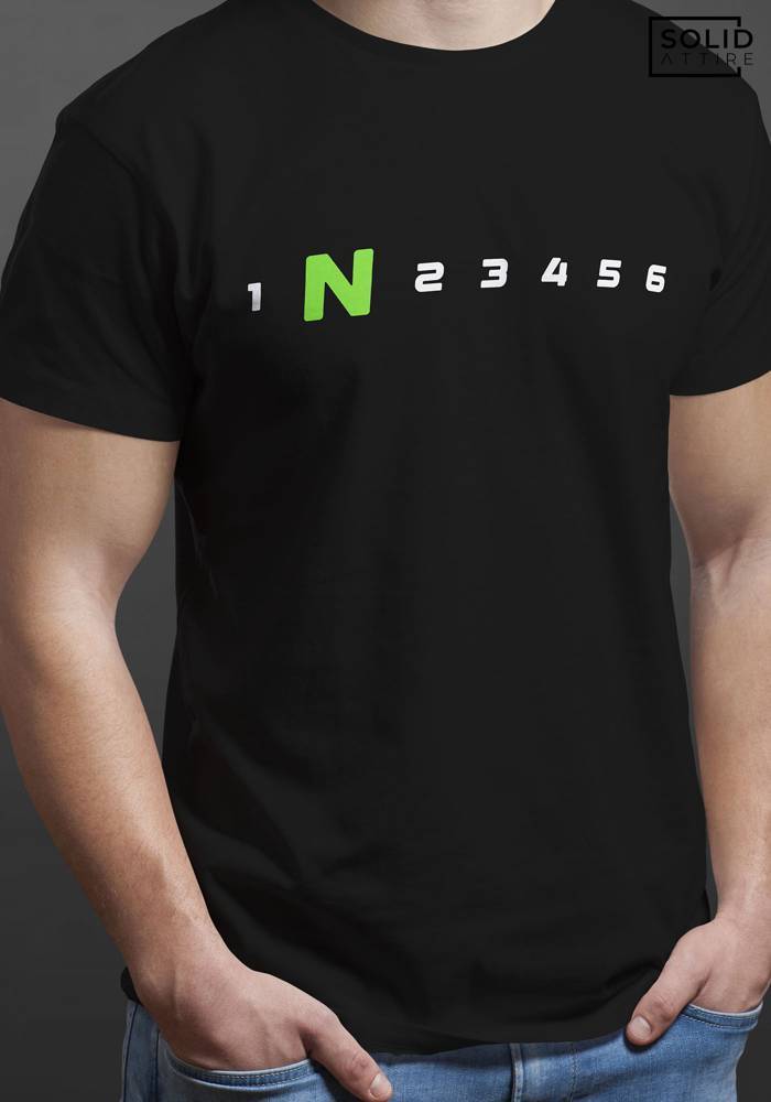 Men's Black 1 N 2 3 4 5 6 Graphic Printed T-shirt