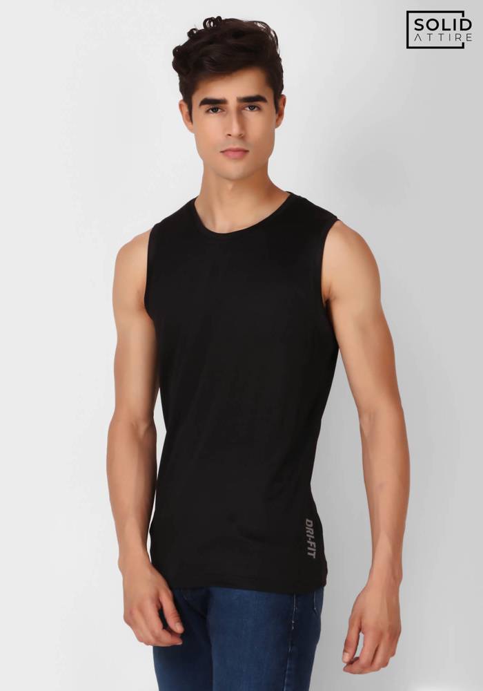 Black Solid Dri-FIT Tank Top