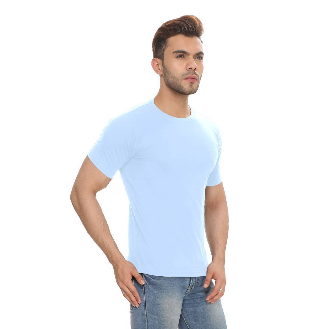 Combo of Light Sky Blue, Maroon, Navy Blue, Wine T-Shirt: Pack Of Four